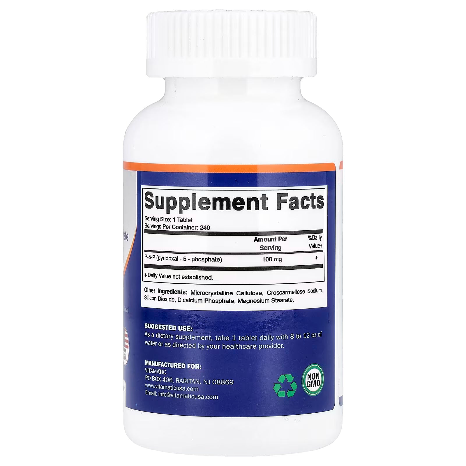 Vitamatic, P-5-P, 100 mg, 240 Tablets