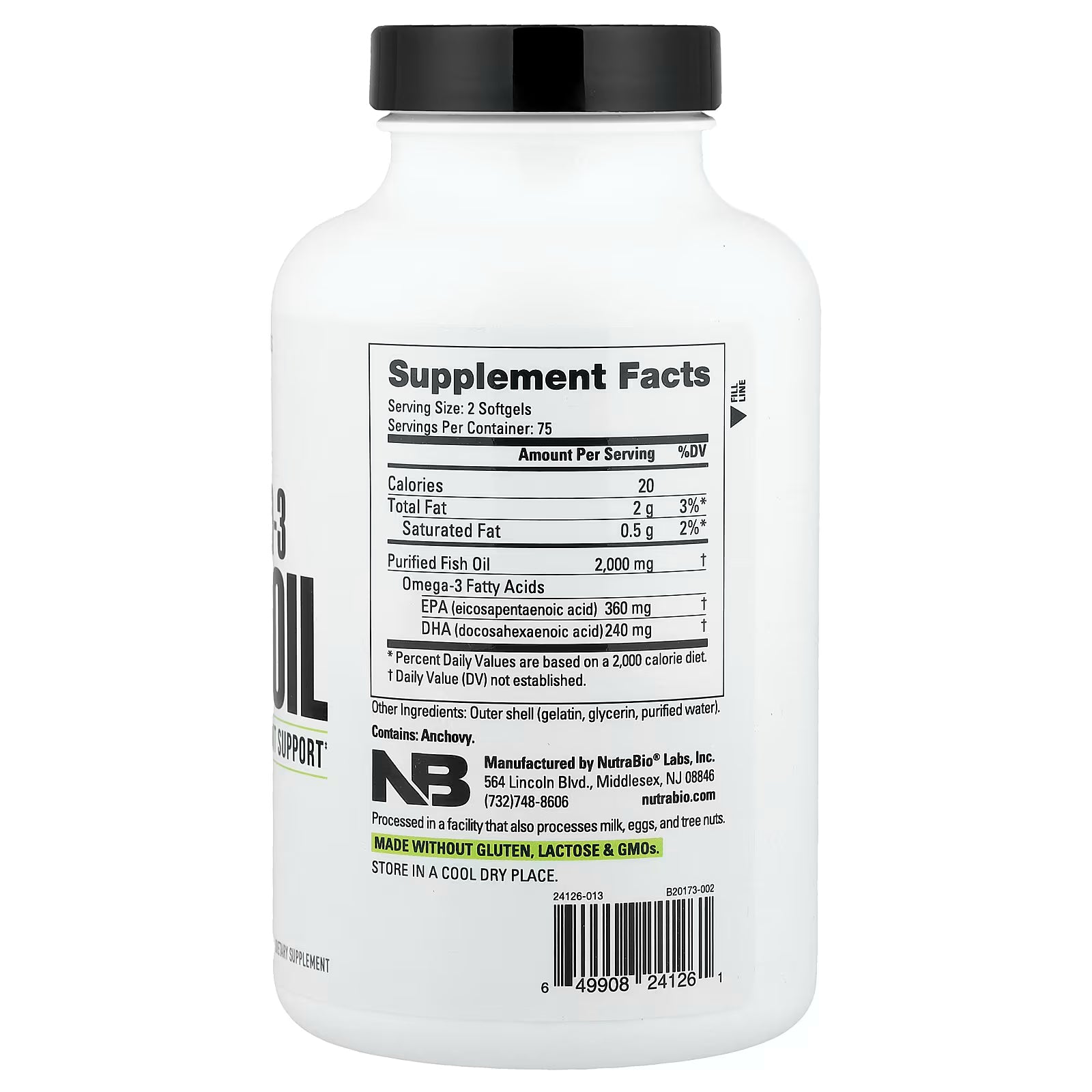 NUTRABIO OMEGA3 FISH OIL 150C