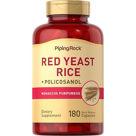 PipingRock Red Yeast Rice + Policosanol 180 Capsules