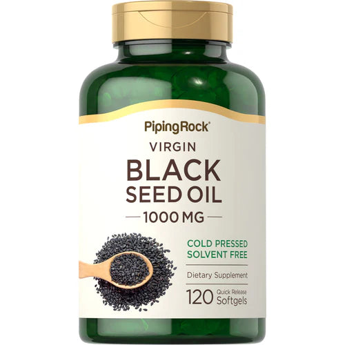 PipingRock Virgin Black Seed Oil 1000mg – 120 Softgels