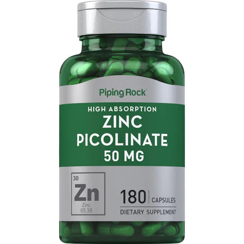 Piping Rock Zinc Picolinate 50mg – 180 Capsules